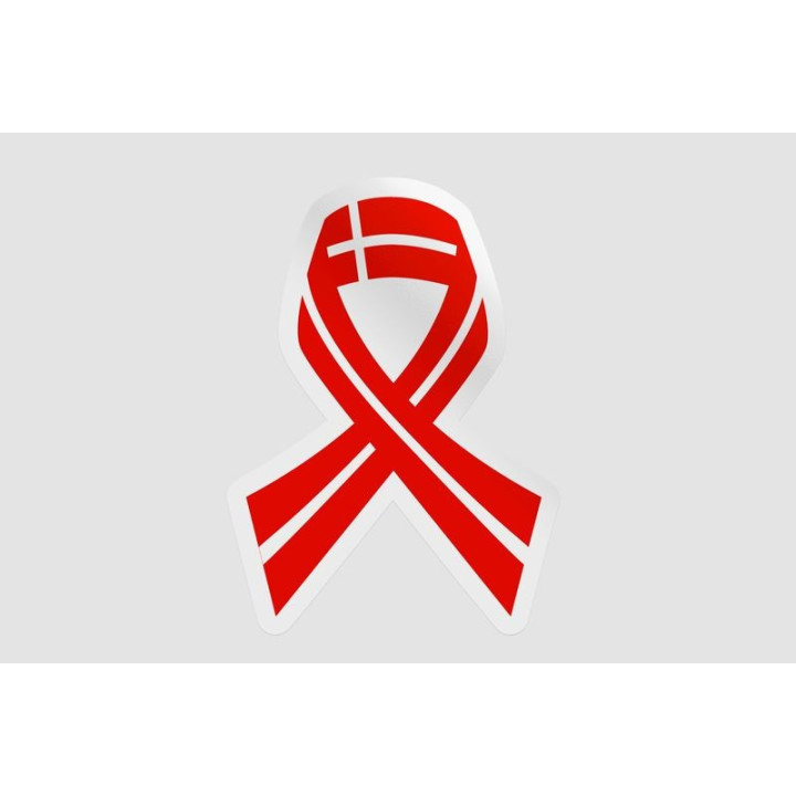 Denmark Flag Ribbon Sticker - DecalsHouse