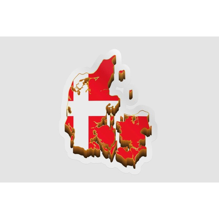 Denmark Map With Flag Sticker - DecalsHouse