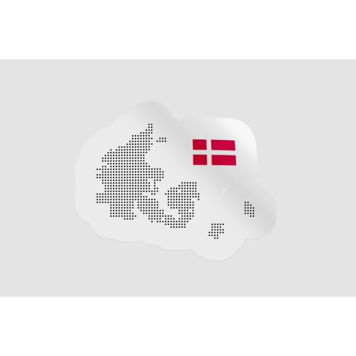 Denmark Map With Flag Style 2 Sticker - DecalsHouse