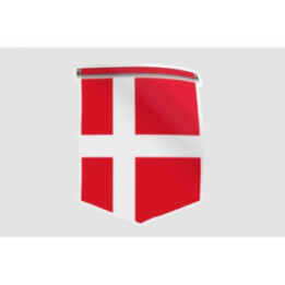 Denmark Pennant Flag Style 10 Sticker - DecalsHouse
