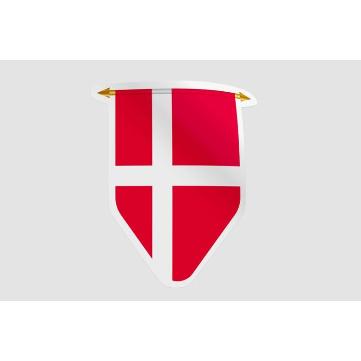 Denmark Pennant Flag Style 3 Sticker - DecalsHouse