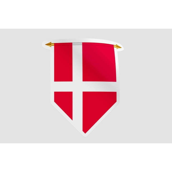 Denmark Pennant Flag Style 5 Sticker - DecalsHouse