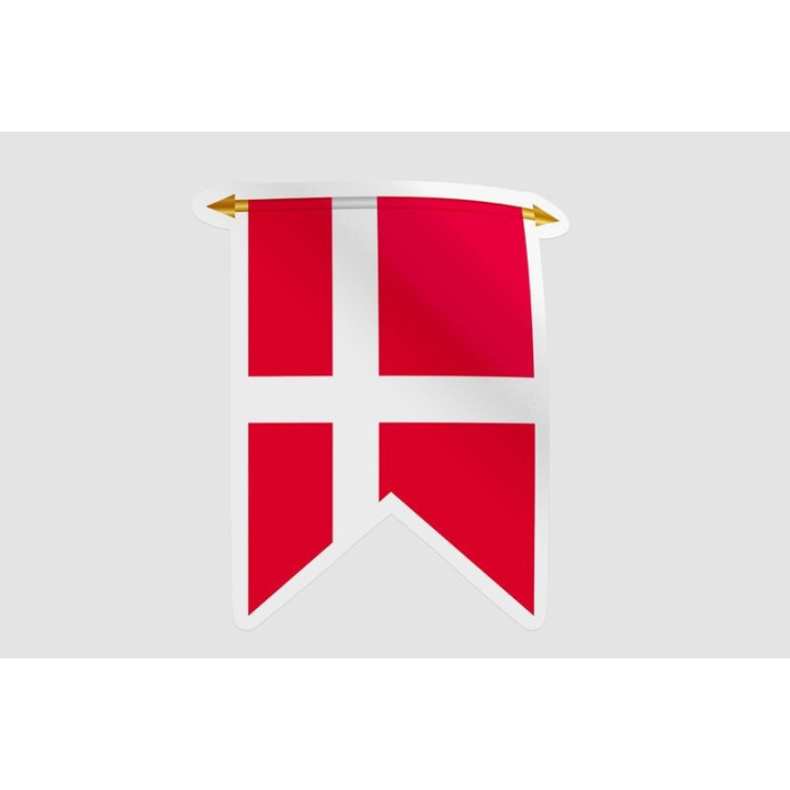 Denmark Pennant Flag Style 6 Sticker - DecalsHouse