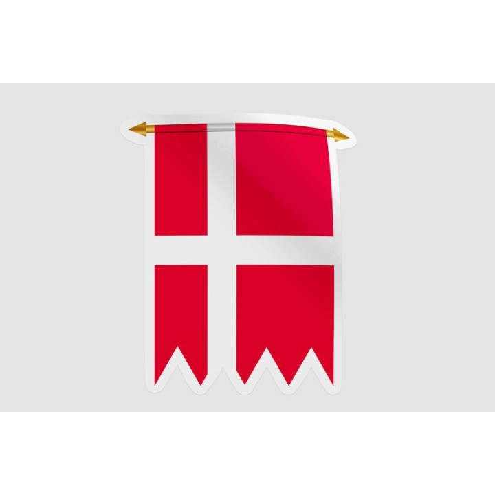 Denmark Pennant Flag Style 7 Sticker - DecalsHouse