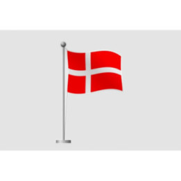 Denmark Pole Flag Style 2 Sticker - DecalsHouse