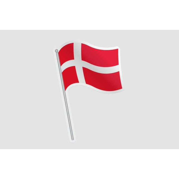 Denmark Waving Flag Style 3 Sticker - DecalsHouse