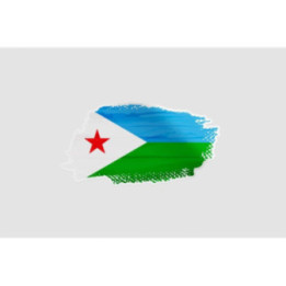 Djibouti Brush Flag Sticker - DecalsHouse