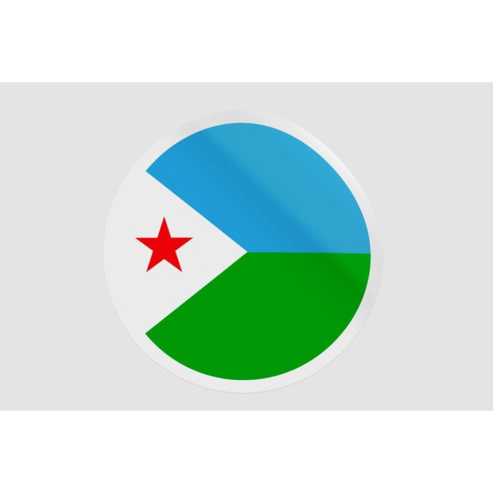 Djibouti Flag Badge Sticker - DecalsHouse