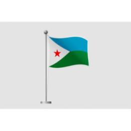 Djibouti Flag Pole Sticker - DecalsHouse