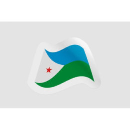 Djibouti Flag Waving Style 4 Sticker - DecalsHouse