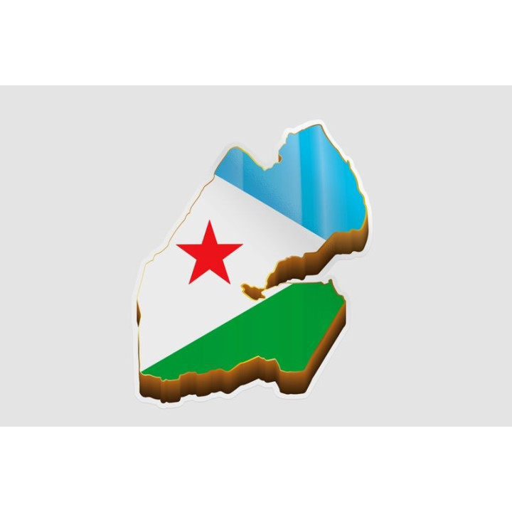 Djibouti Map 3d Sticker - DecalsHouse
