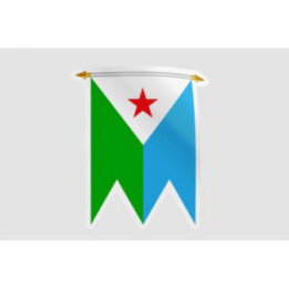 Djibouti Pennant Flag Style 10 Sticker - DecalsHouse
