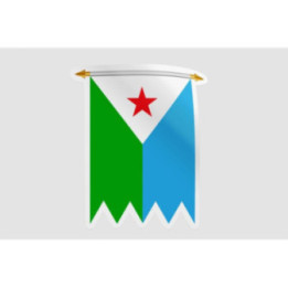 Djibouti Pennant Flag Style 2 Sticker - DecalsHouse