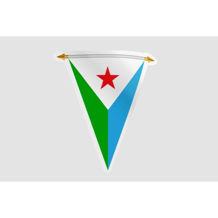 Djibouti Pennant Flag Style 4 Sticker - DecalsHouse