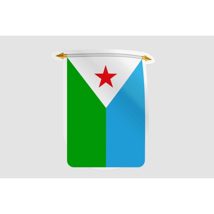 Djibouti Pennant Flag Style 5 Sticker - DecalsHouse