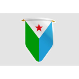 Djibouti Pennant Flag Style 7 Sticker - DecalsHouse