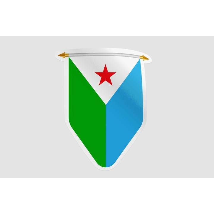 Djibouti Pennant Flag Style 7 Sticker - DecalsHouse