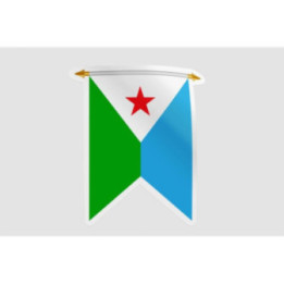 Djibouti Pennant Flag Style 8 Sticker - DecalsHouse