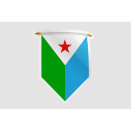 Djibouti Pennant Flag Style 9 Sticker - DecalsHouse