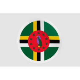 Dominica Flag Badge Style 2 Sticker - DecalsHouse