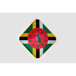 Dominica Flag Badge Style 4 Sticker - DecalsHouse