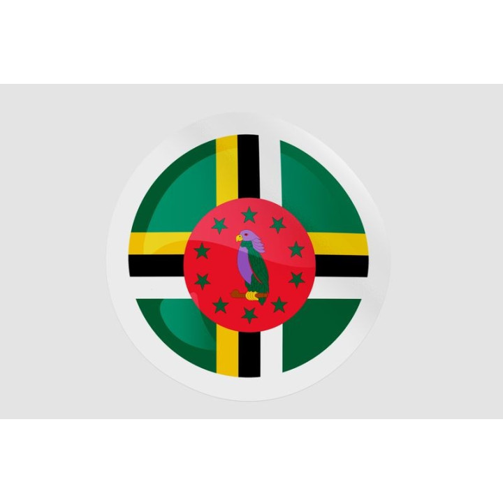 Dominica Flag Badge Style 6 Sticker - DecalsHouse