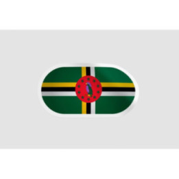 Dominica Flag Badge Style 7 Sticker - DecalsHouse