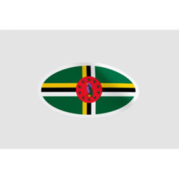 Dominica Flag Badge Style 8 Sticker - DecalsHouse