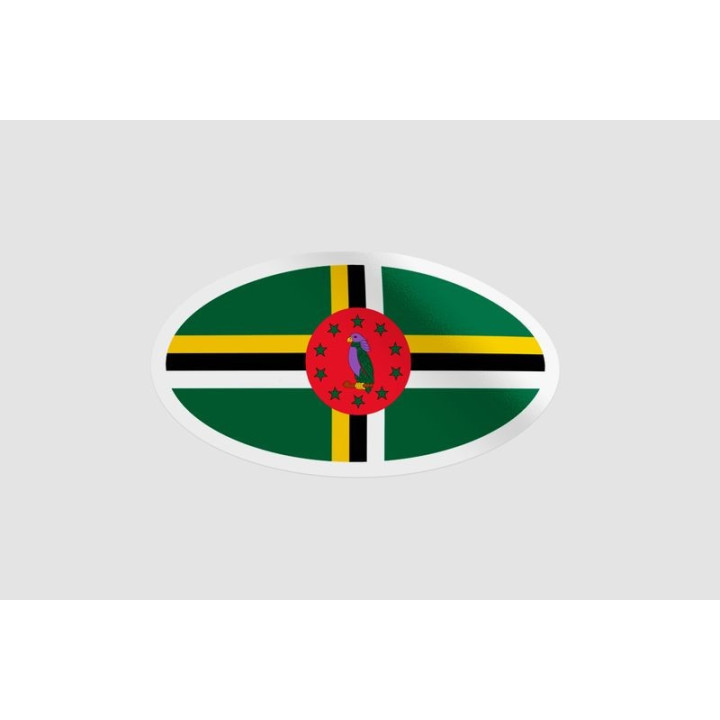 Dominica Flag Badge Style 8 Sticker - DecalsHouse