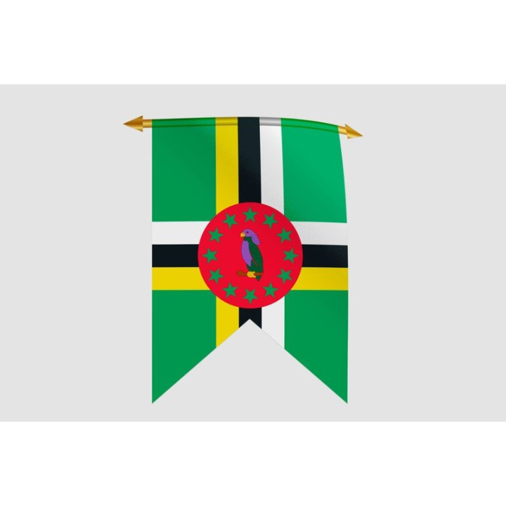 Dominica Flag Pennant Sticker - DecalsHouse
