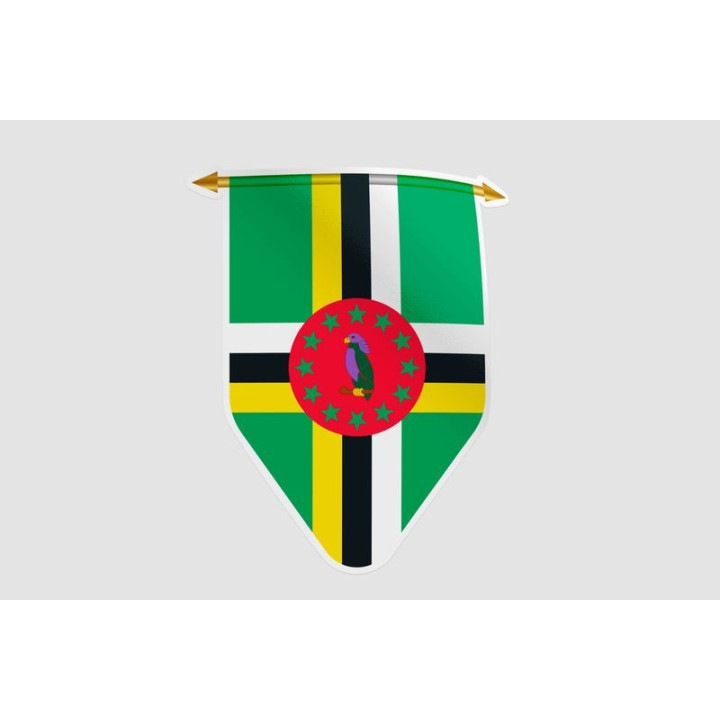 Dominica Flag Pennant Style 4 Sticker - DecalsHouse