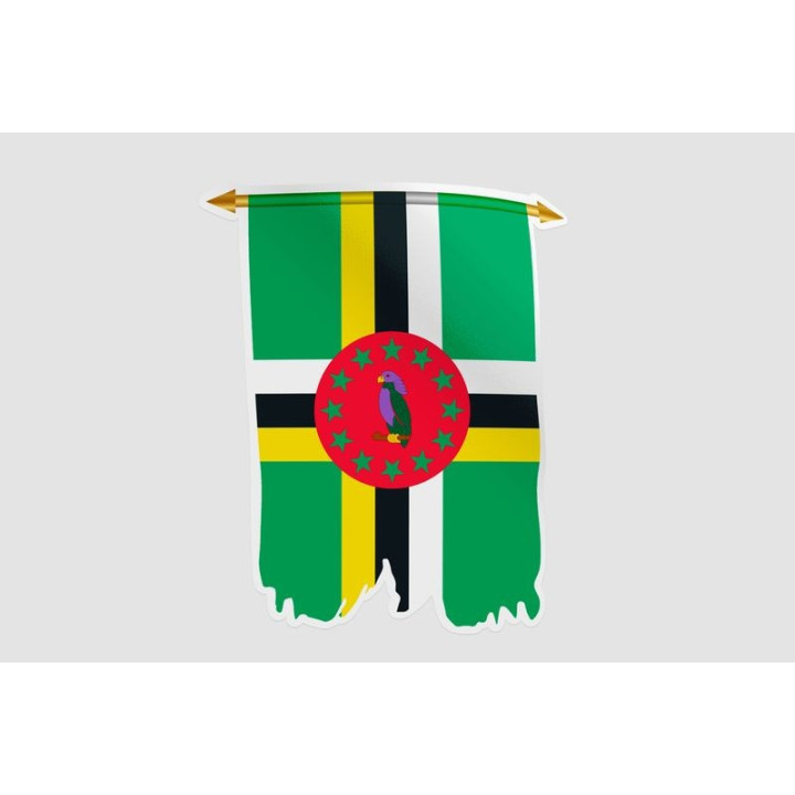 Dominica Flag Pennant Style 8 Sticker - DecalsHouse
