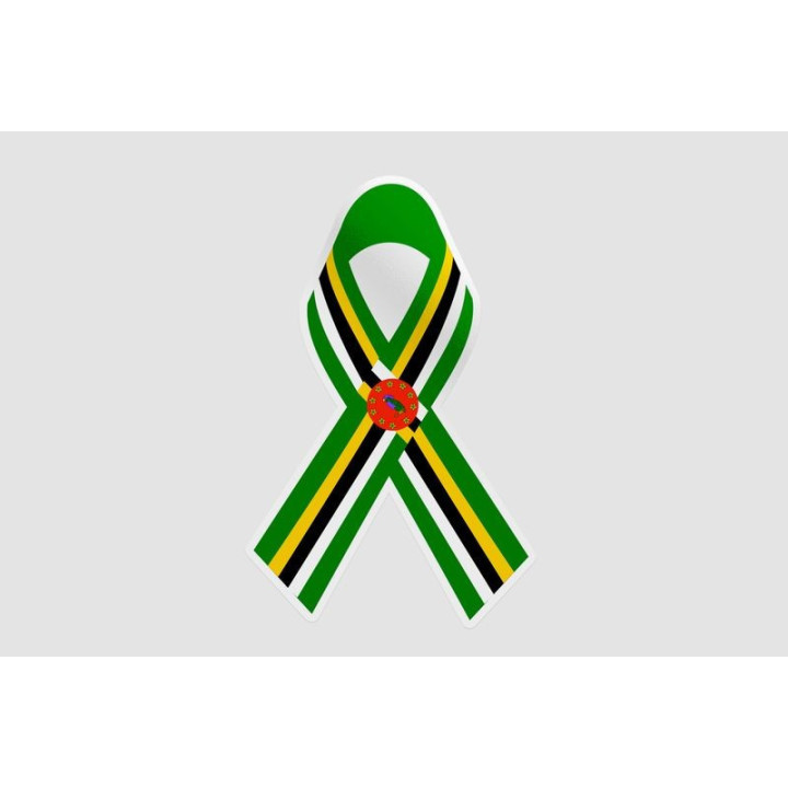 Dominica Flag Ribbon Sticker - DecalsHouse