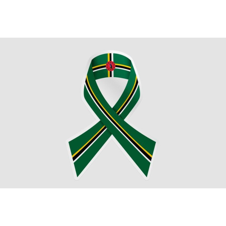 Dominica Flag Ribbon Style 3 Sticker - DecalsHouse