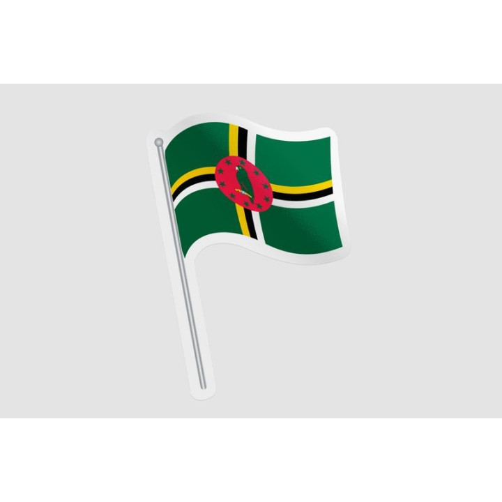 Dominica Flag Waving Sticker - DecalsHouse