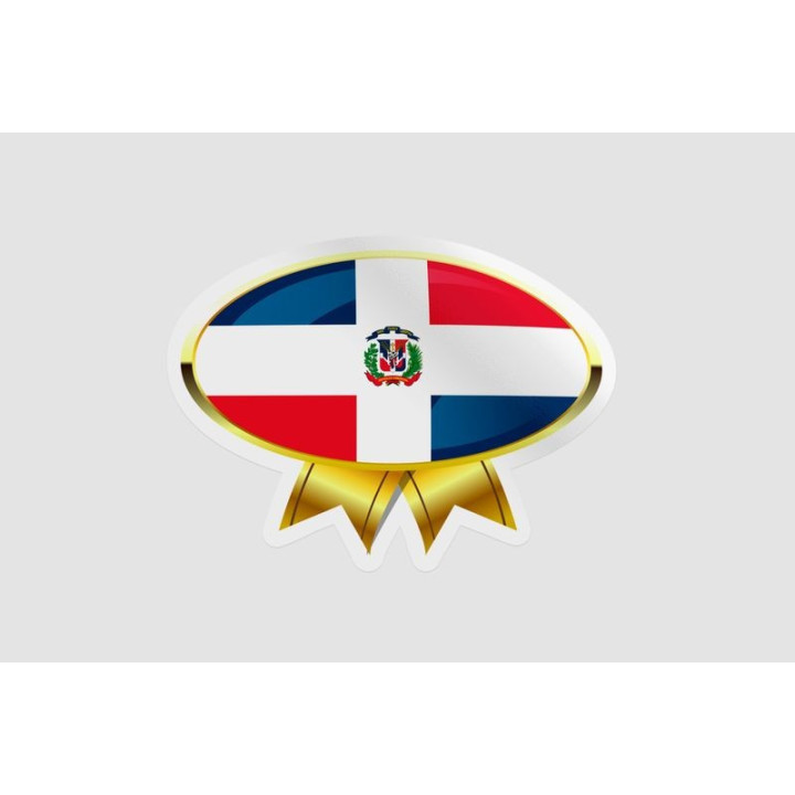 Dominican Flag Badge Style 2 - DecalsHouse