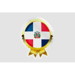 Dominican Flag Badge Style 3 - DecalsHouse