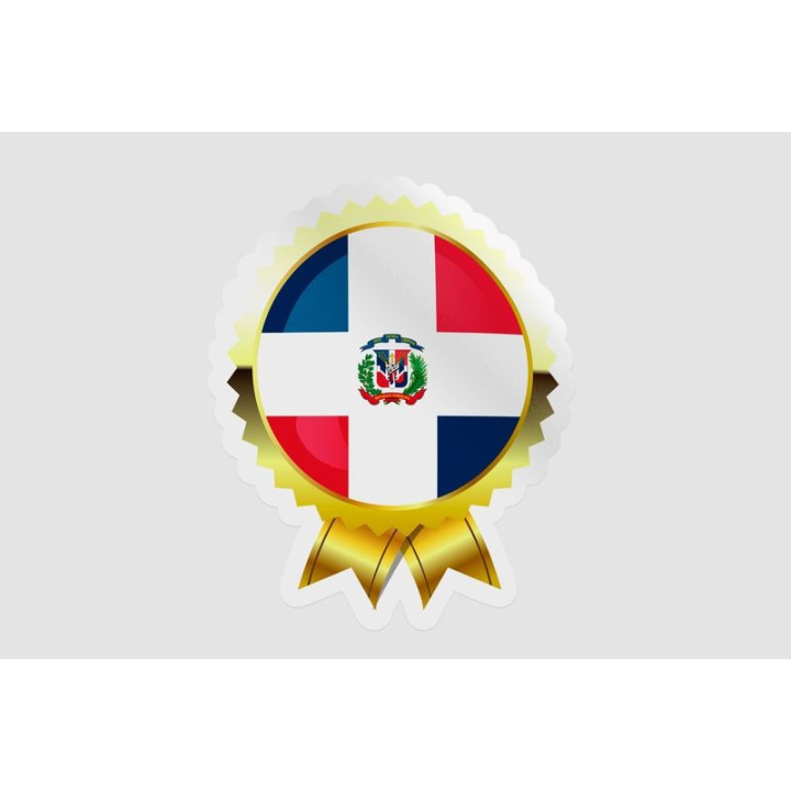 Dominican Flag Badge Style 3 - DecalsHouse