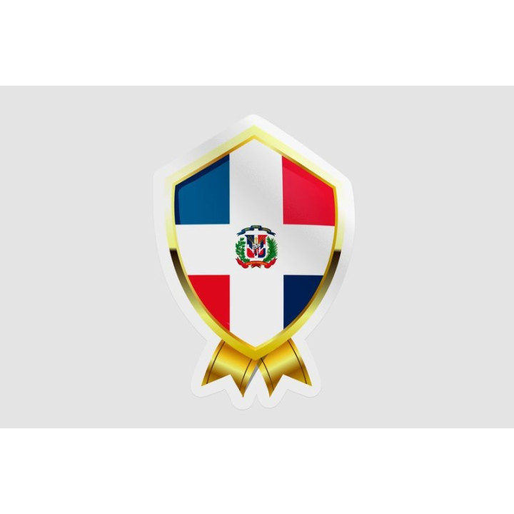 Dominican Flag Badge Style 4 - DecalsHouse