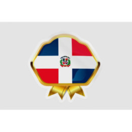 Dominican Flag Badge Style 8 - DecalsHouse