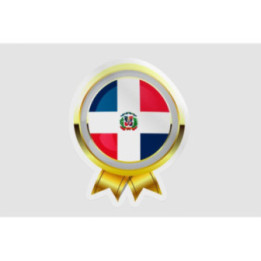 Dominican Flag Badge Style 9 - DecalsHouse