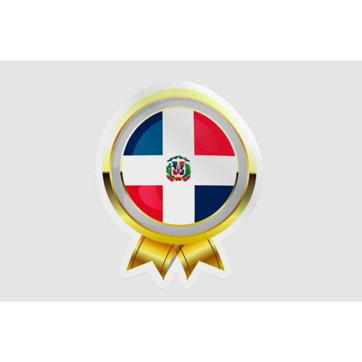 Dominican Flag Badge Style 9 - DecalsHouse