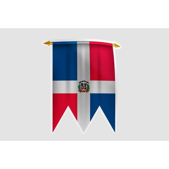 Dominican Flag Pennant Style 10 - DecalsHouse