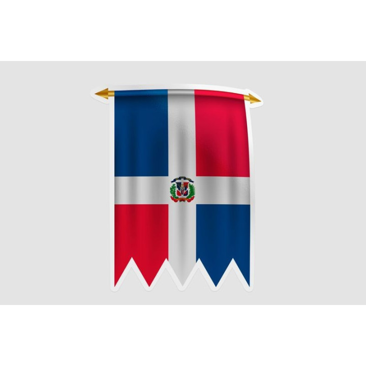 Dominican Flag Pennant Style 2 - DecalsHouse