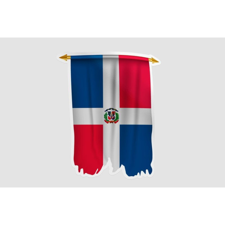 Dominican Flag Pennant Style 3 - DecalsHouse