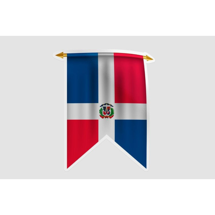 Dominican Flag Pennant Style 8 - DecalsHouse