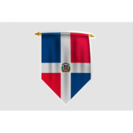 Dominican Flag Pennant Style 9 - DecalsHouse
