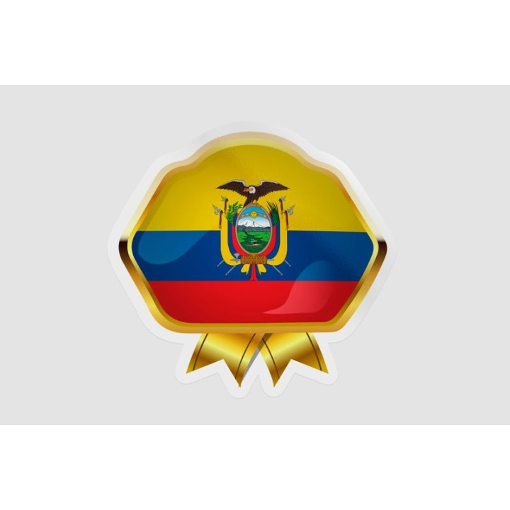 Ecuador Flag Badge Style 4 - DecalsHouse
