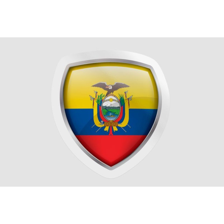 Ecuador Flag Bevel Style 2 - DecalsHouse