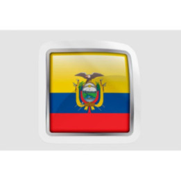 Ecuador Flag Bevel Style 3 - DecalsHouse
